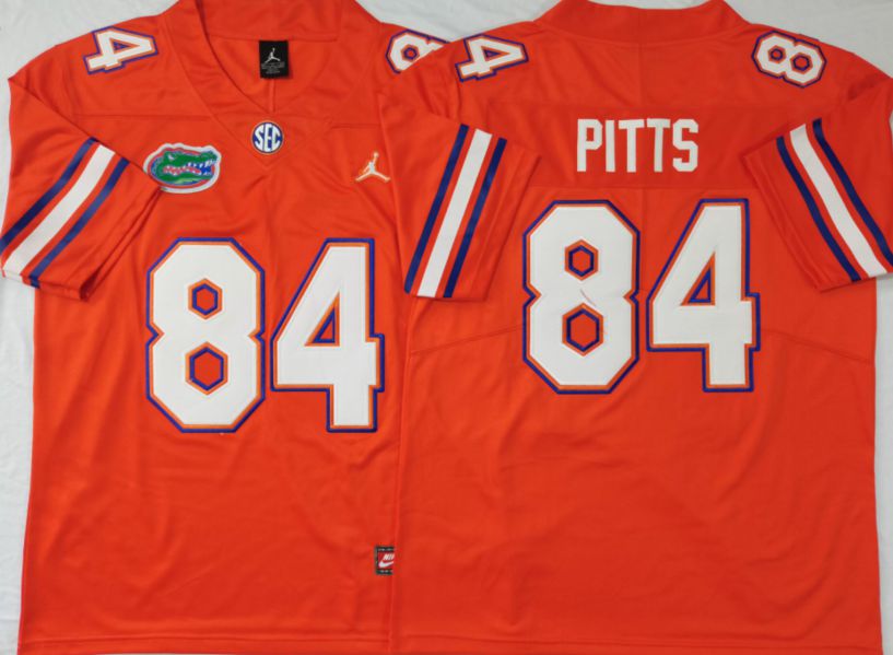 Men Florida Gators #84 Pitts Orange 2025 NCAA Jersey